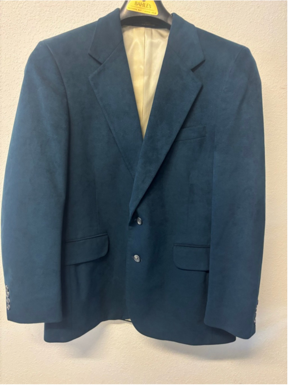 Vintage Laughton Hunter Navy Suede Sport Coat custom, measurements below